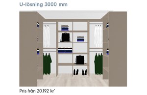 Walk in closet-U-lösning