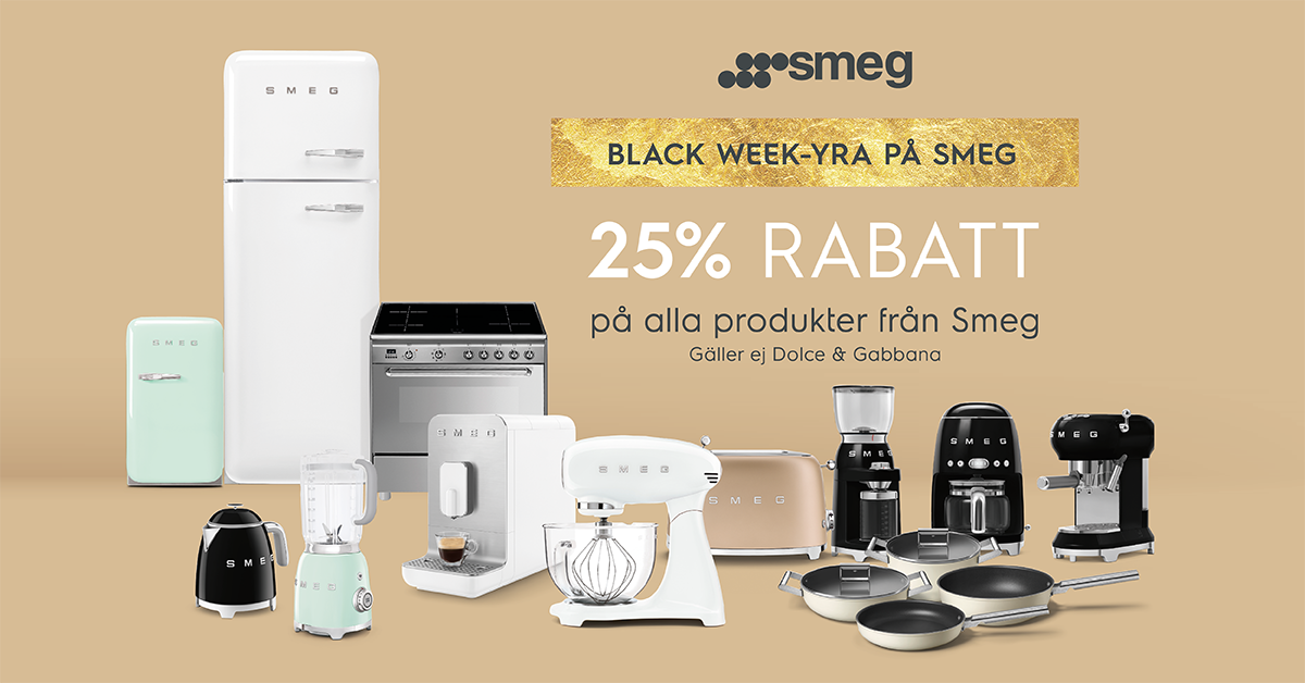 Black Week 25 rabatt på Smeg Electrolux Home