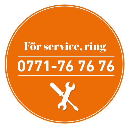 Ring för service när du behöver hjälp med produkter från Electrolux, AEG, Husqvarna, Elektro helios, Volta eller Zanussi.